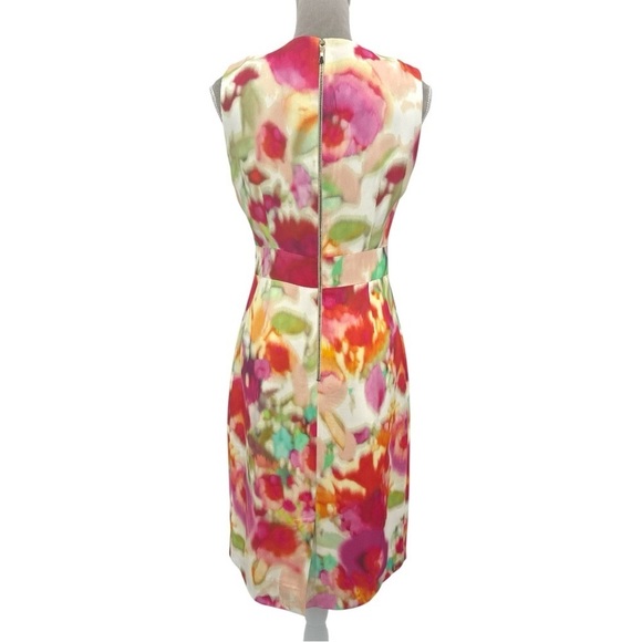 Kate Spade Bowden Floral Watercolor Sleeveless Sheath Dress -Multicolor - Size 6 - Picture 8 of 13
